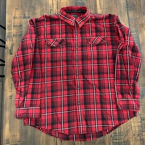 GH Bass and Co Mens Plaid Shirt Red Black XXL